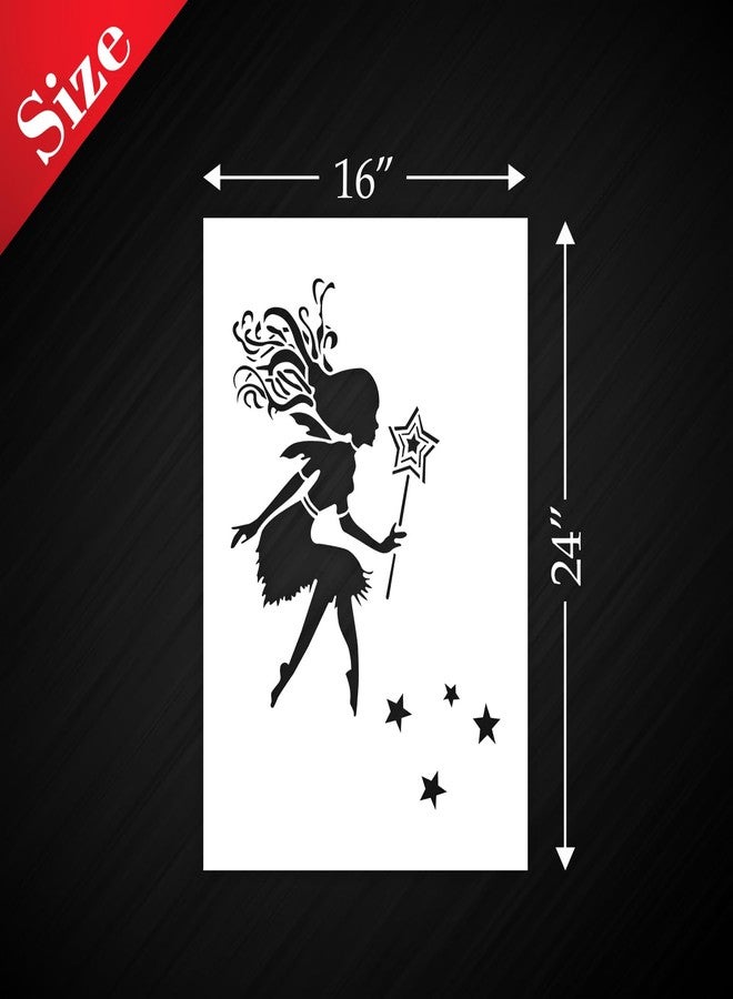 StenCart Stencil for Wall Painting Home Fairy Girl Reusable Stencil Design for Wall Decoration(16inch x 24inch)-DIY Reusable Design Suitable for Home & Office (Pack of 1) - Image 2